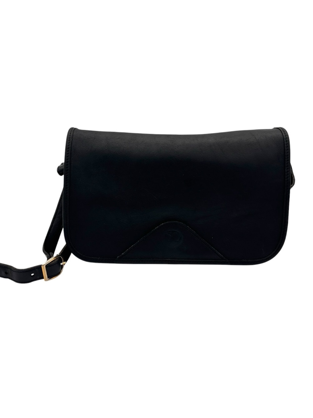 Vintage Black Leather Handbag Adjustable Shoulder Strap